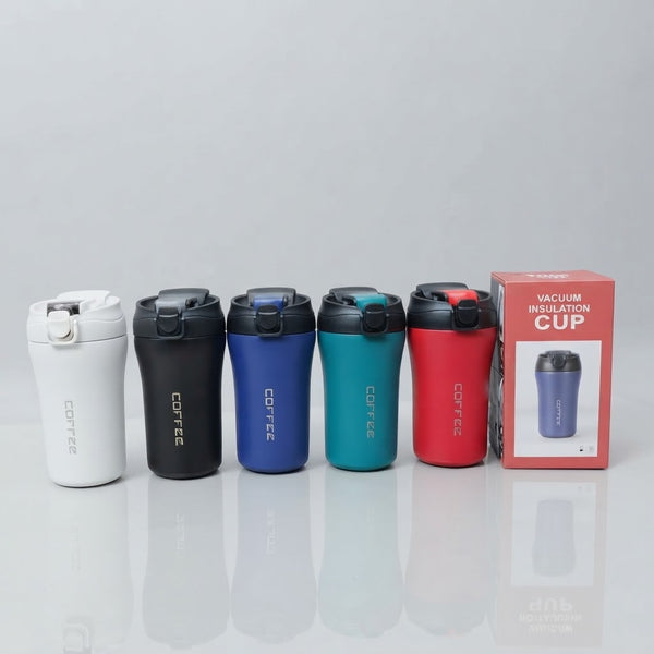 Stainless Steel Insulated Travel Coffee Mug Tumbler (500ml) – Leakproof Flip Lid & Car Cup Friendly