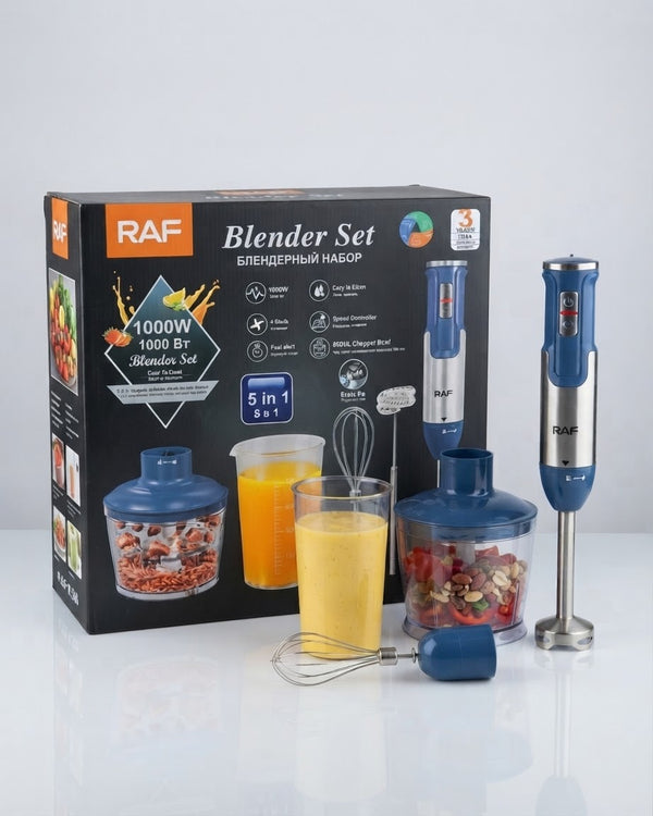 RAF 1000W 5-in-1 Hand Blender Set with Chopper (R.390) – High Power Pure Copper Motor