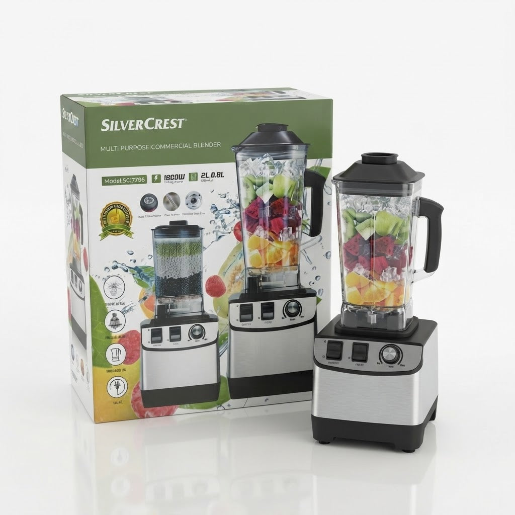 SilverCrest 1800W Commercial Heavy Duty Blender (SC-7799 / 2.0L) – High-Speed Smoothie & Ice Crusher Machine
