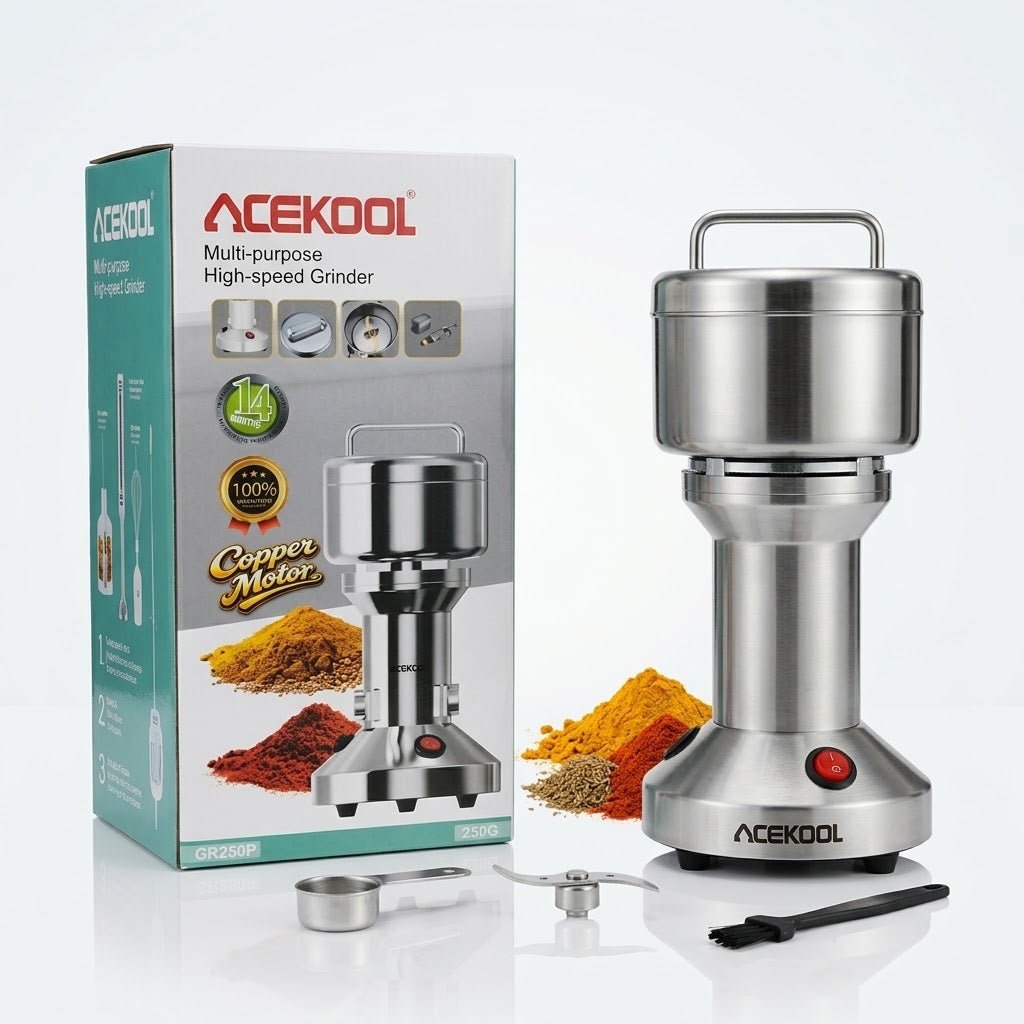 ACEKOOL High-Speed Spice & Grain Grinder (AK-404HB) – Pure Copper Motor Stainless Steel Milling Machine