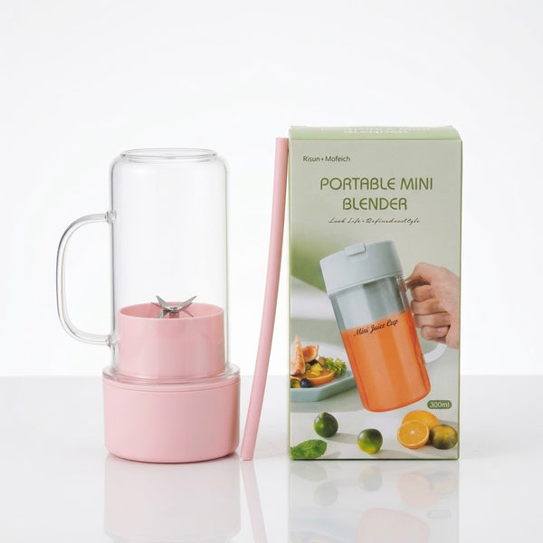 Portable USB Rechargeable Mini Juicer Blender Bottle (380ml) – 6-Blade Personal Smoothie & Shake Maker