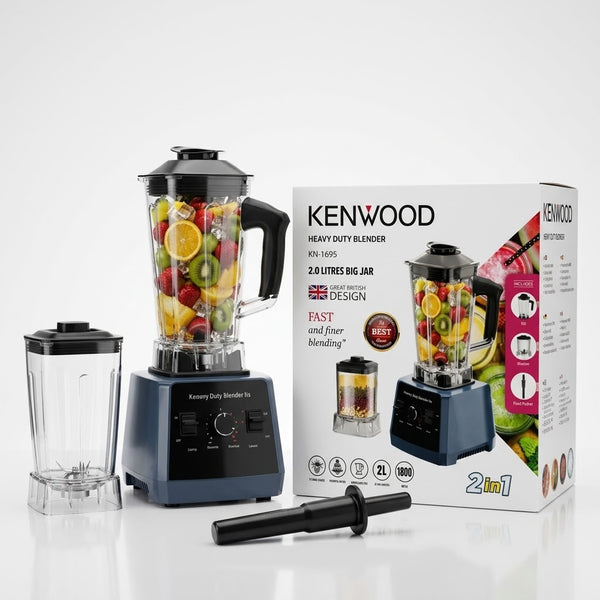 Kenwood Commercial Heavy Duty Blender 2-in-1 (KN-1695 / 2.0L Big Jar) – German Design Multi-Speed Blender & Grinder
