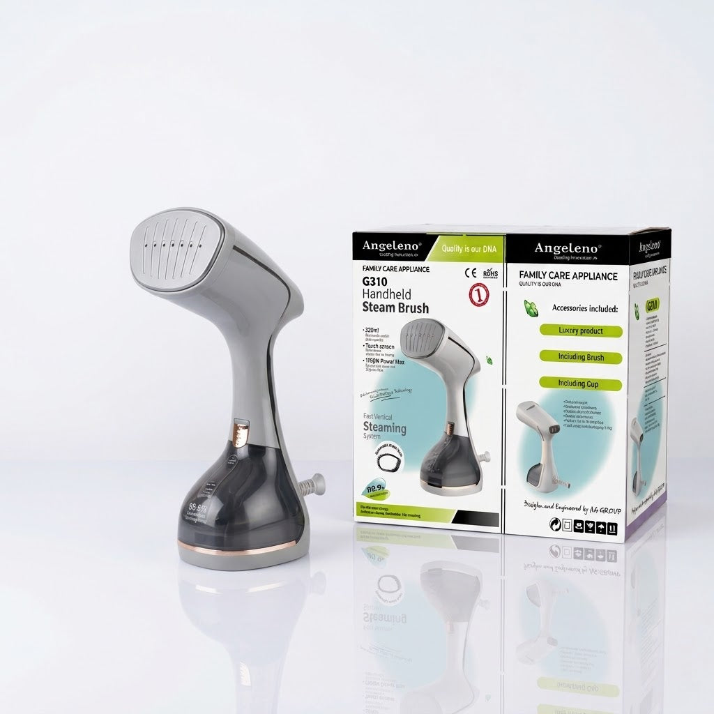 Angeleno Handheld Steam Brush & Garment Steamer (G310) – Portable Travel Iron for Clothes & Fabric