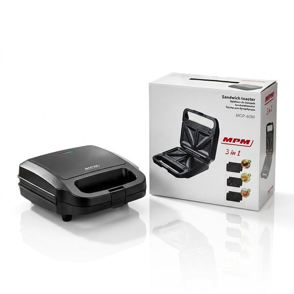 MPM 3-in-1 Sandwich Toaster, Waffle Maker & Grill (MOP-06M) – Detachable Non-Stick Plates