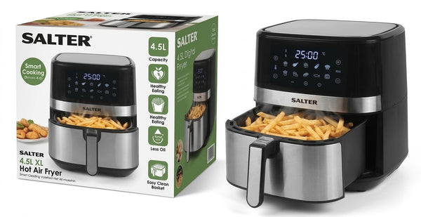 Salter 4.5L XL Digital Hot Air Fryer – Smart Cooking Low Fat Meals with Rapid Air Circulation & Touch Display
