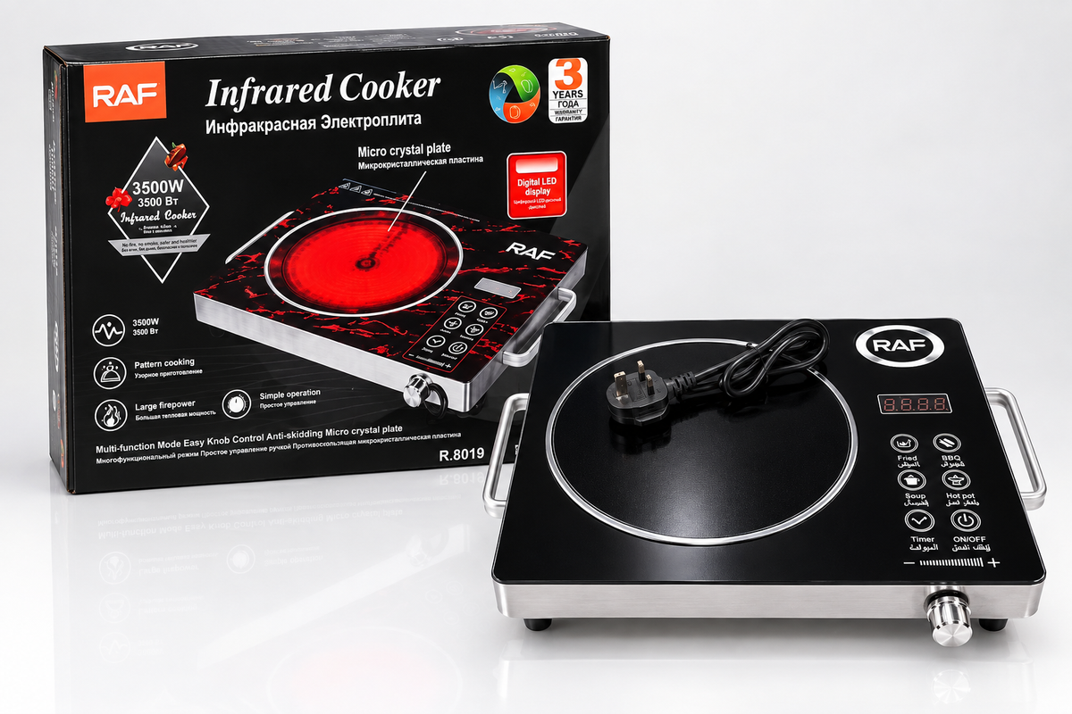 RAF R.8019 3500W Infrared Electric Cooker | Micro Crystal Plate Stove
