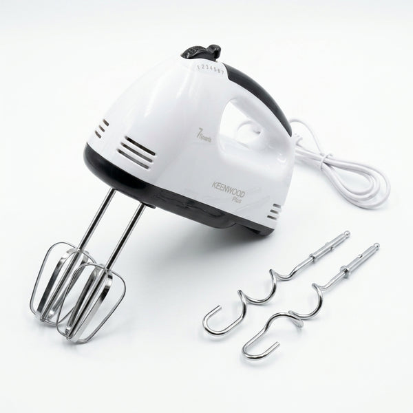 Keenwood Plus Electric Hand Mixer (KE-133) – 7 Speed 180W Motor with Stainless Steel Beaters & Dough Hooks